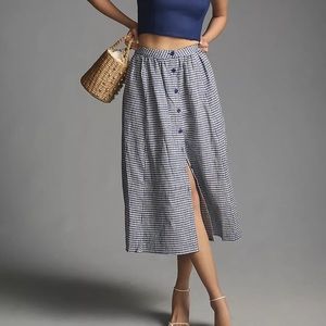 Reformation Orzo Linen Checkered Maxi Skirt - Size 8